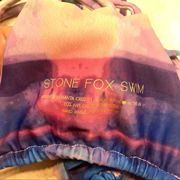 STONE FOX SWIM Natasha top in Dream On print SZ L - Picture 5 of 6